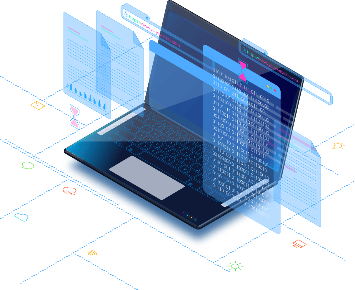 Persona escribiendo código en un monitor con gráficos