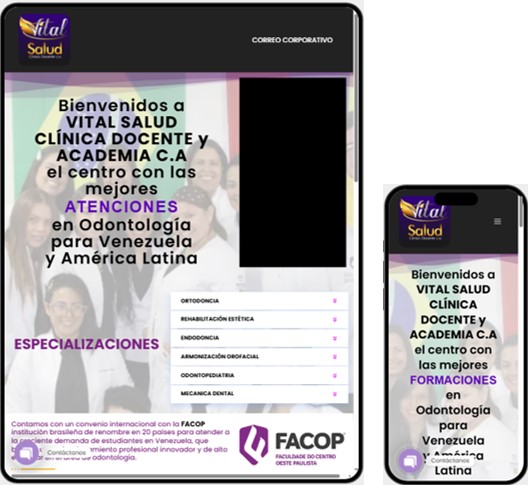Captura de pantalla de la página web Vital Salud Clinica Docente